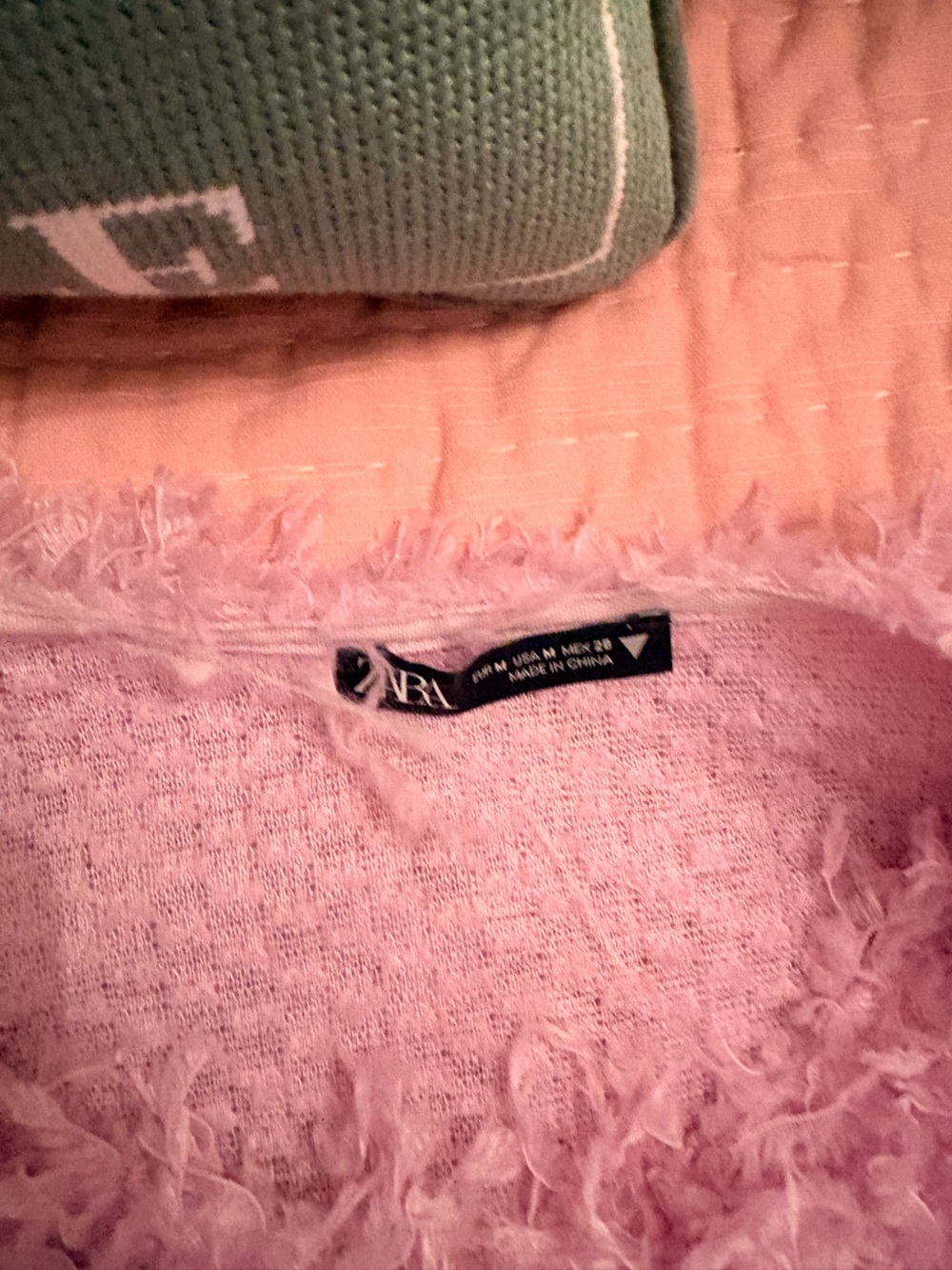 Zara Feather Effect Purple Long Sleeve Sweater Top - Picture 4 of 4